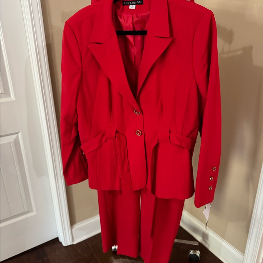 Zac & Rachel Vibrant Red Women's Blazer Suit